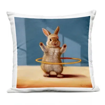 Stupell Industries Rabbit In Relaxing Bubble Bath Outdoor Printed Pillow, Design By Lucia Heffernan