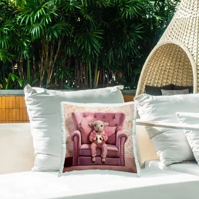 Stupell Industries Rabbit In Relaxing Bubble Bath Outdoor Printed Pillow, Design By Lucia Heffernan