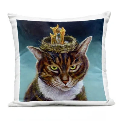Stupell Industries Rabbit In Relaxing Bubble Bath Outdoor Printed Pillow, Design By Lucia Heffernan