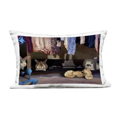 Stupell Industries Rabbit In Relaxing Bubble Bath Outdoor Printed Pillow, Design By Lucia Heffernan