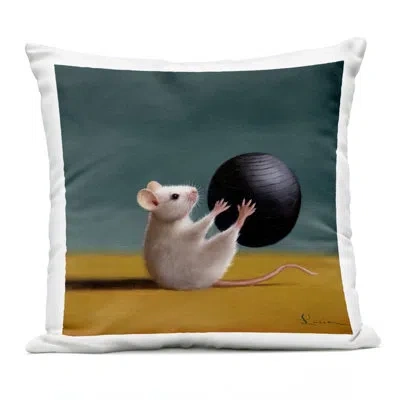 Stupell Industries Rabbit In Relaxing Bubble Bath Outdoor Printed Pillow, Design By Lucia Heffernan