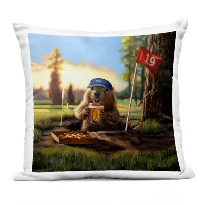 Stupell Industries Rabbit In Relaxing Bubble Bath Outdoor Printed Pillow, Design By Lucia Heffernan