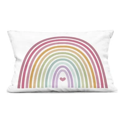 Stupell Industries Rainbow Love & Heart Decorative Printed Throw Pillow, Design By Susan Ball, 14 X 7 X 20 In Pink