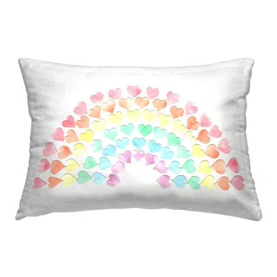 Stupell Industries Rainbow Of Hearts Decorative Printed Throw Pillow Design By Connie Resch In White