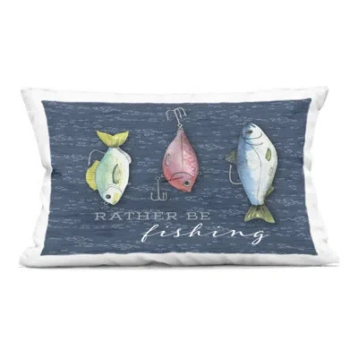 Stupell Industries Rather Be Fishing Bait Decorative Printed Throw Pillow, Design By Holly Thomas Stein