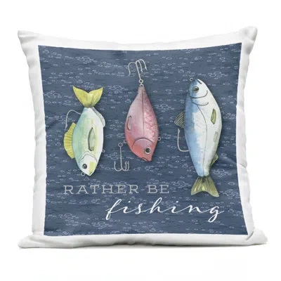 Stupell Industries Rather Be Fishing Outdoor Printed Pillow, Design By Holly Thomas Stein