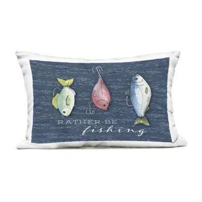Stupell Industries Rather Be Fishing Outdoor Printed Pillow, Design By Holly Thomas Stein