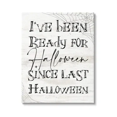 Stupell Industries Ready For Halloween Spooky Spider Webs By Daphne Polselli - Floater Frame Textual Art On Canvas In Wrapped Canvas
