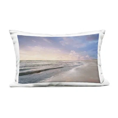 Stupell Industries Receding Beach Shore Design By Natalie Carpentieri Outdoor Printed Pillow In Blue