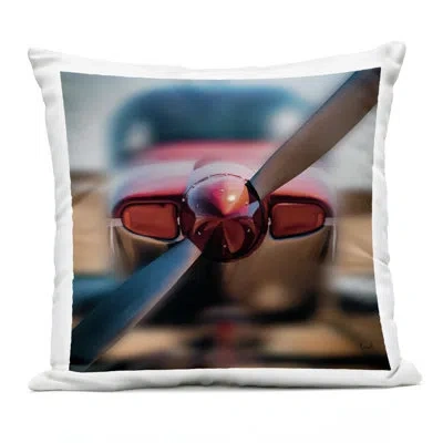 Stupell Industries Red Aircraft Propeller Outdoor Printed Pillow, Design By Renel Peters