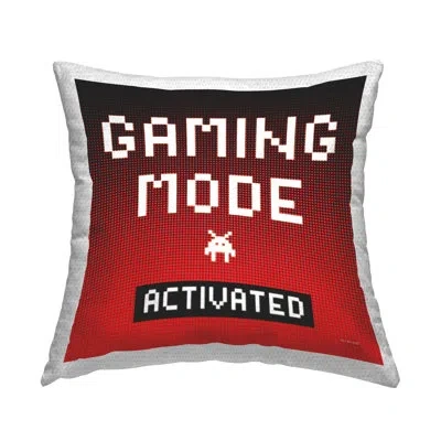 Stupell Industries Red Gaming Mode Activated Outdoor Printed Pillow By Yass Naffas Designs
