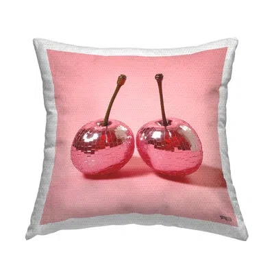 Stupell Industries Reflective Cherry Fruits Outdoor Printed Pillow By Rb In Pink