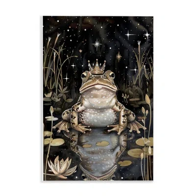 Stupell Industries Regal Toad At Night Wall Plaque Art By The Dutch Lady In Gold