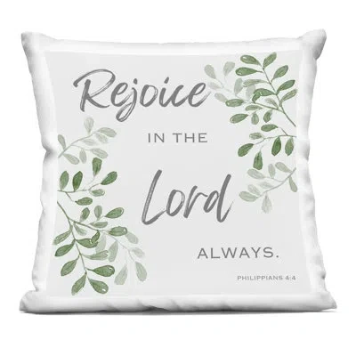 Stupell Industries Rejoice In Lord Botanicals Decorative Printed Throw Pillow, Design By Marcus Prime In Green