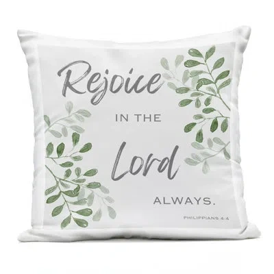 Stupell Industries Rejoice In Lord Botanicals Outdoor Printed Pillow, Design By Marcus Prime In Green