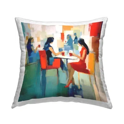 Stupell Industries Restaurant View Abstraction Decorative Printed Throw Pillow Design By Irena Orlov In Blue