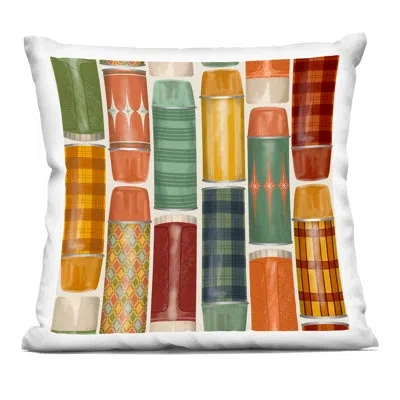 Stupell Industries Retro Designs Fall Thermos Decorative Printed Throw Pillow Design By Jilly Jack Designs In Orange