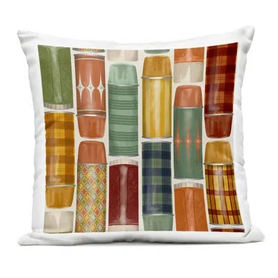Stupell Industries Retro Designs Fall Thermos Outdoor Printed Pillow Design By Jilly Jack Designs In Orange