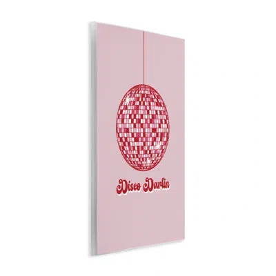 Stupell Industries Retro Disco Darlin Wall Plaque Art By Jj Design House, Llc. In Pink