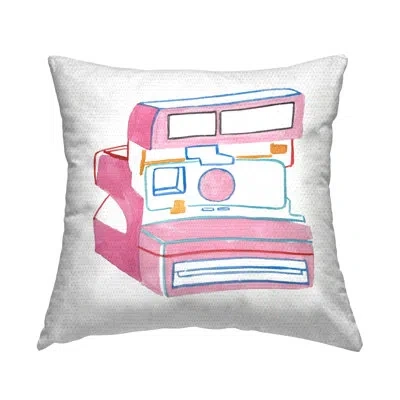 Stupell Industries Retro Film Camera Printed Outdoor Throw Pillow Design By Melissa Wang In Pink