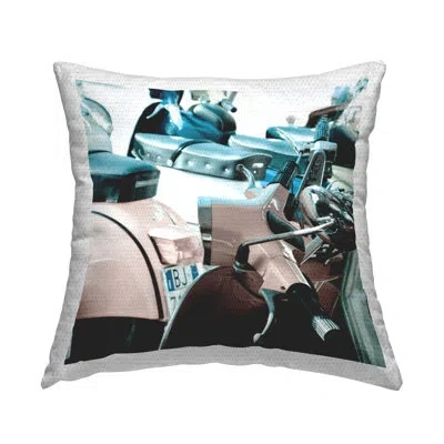 Stupell Industries Retro Italian Scooter Outdoor Printed Pillow By Deborah Revell In Green