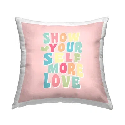 Stupell Industries Retro Pastel Self Love Decorative Printed Throw Pillow By Daniela Santiago In Green;yellow;pink