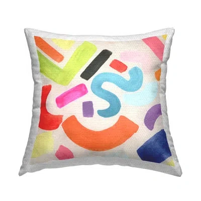 Stupell Industries Retro Squiggle Shapes Outdoor Printed Pillow By June Erica Vess In White