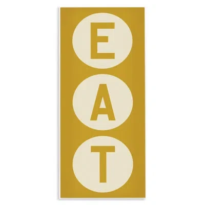 Stupell Industries Retro Style Eat Circle Letters Sign Wall Plaque Art By Ryan Fowler In Yellow