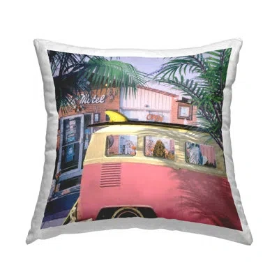 Stupell Industries Retro Summer Vacation Van Printed Throw Pillow Design By Steve Hunziker