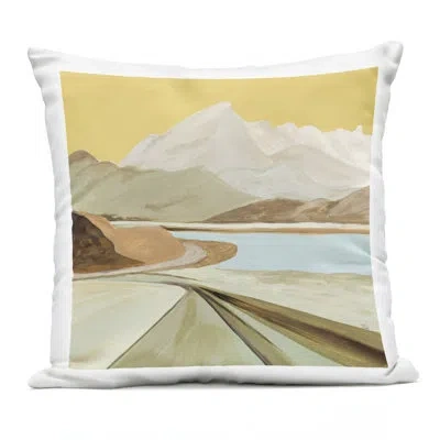 Stupell Industries Return Warm Mountain View Outdoor Printed Pillow, Design By Patricia Pinto, 18 X 7 X 18 In Yellow