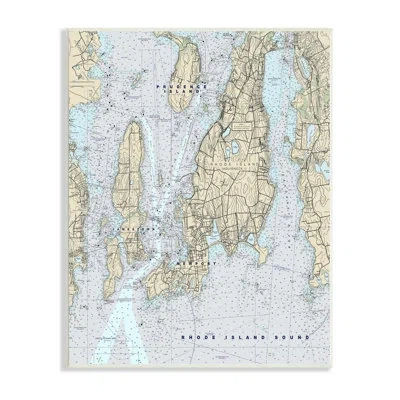 Stupell Industries Rhode Island Coastal Map Prudence Jamestown Newport By Daphne Polselli - Graphic Art In Wall Plaque
