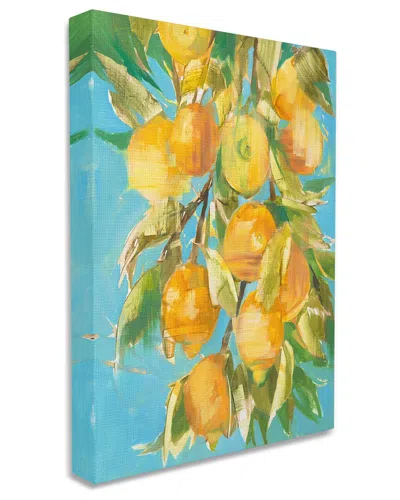 STUPELL STUPELL INDUSTRIES RIPE LEMON TREE DISTORTION YELLOW BLUE GREEN STRETCHED CANVAS WALL ART BY THIRD A