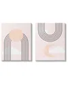 Stupell Industries Rising Sun Rainbow Crescent Moon Abstract Pink Sky 2pc Stretched Canvas Wall Art Set By D In Pink