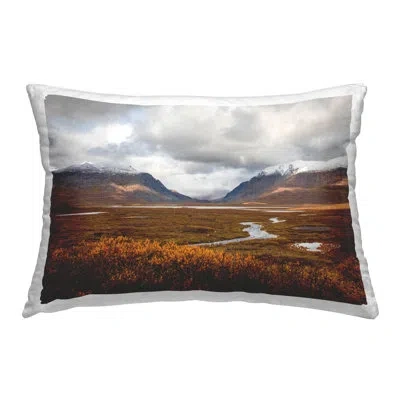 Stupell Industries River & Mountain Peaks Decorative Printed Throw Pillow By Daniel Sproul In Brown;gray