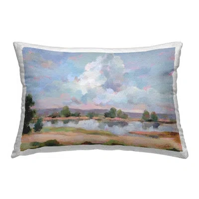 Stupell Industries River View Overhead Clouds Outdoor Printed Pillow By Silvia Vassileva In Blue