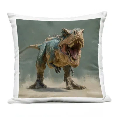 Stupell Industries Roaring T-rex In Green Outdoor Printed Pillow, Design By Wumples