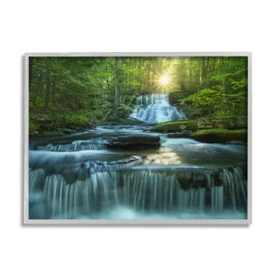 Stupell Industries Rocky Waterfall Landscape Canvas Wall Art Design By Patrick Zephyr In Green
