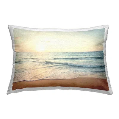Stupell Industries Rolling Tide Beach Outdoor Printed Pillow By Nataly White In Tan