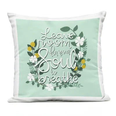 Stupell Industries Room For Soul To Breathe Design By Mandy Ford Art + Illustration Outdoor Printed Pillow In Green