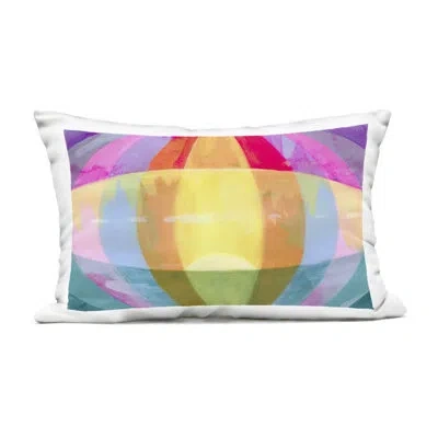 Stupell Industries Rounded Neon Flare Outdoor Printed Pillow Design By Grace Popp In Yellow