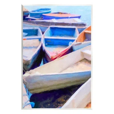 Stupell Industries Rowboats At Dock Painting Canvas Wall Art Design By Graffi*tee Studios In Blue