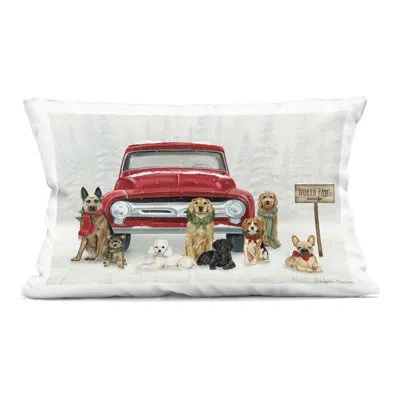 Stupell Industries Royal Pups Holiday Motif Decorative Printed Throw Pillow, Design By Danielle Murray In Red