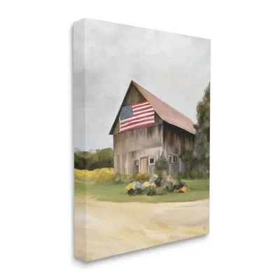 Stupell Industries Rural Americana Home Countryside Farm Flag Painting By Amy Hall - Floater Frame Painting On Canvas