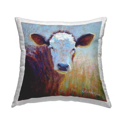 Stupell Industries Rural Farm Cattle Gazing Outdoor Printed Pillow By Rita Kirkman In Brown;white;green
