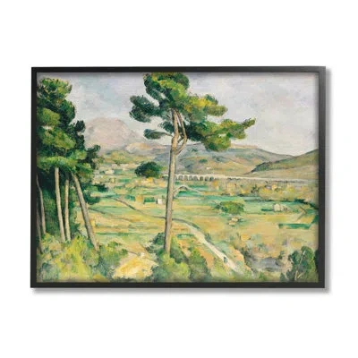 Stupell Industries Rural Green Scenery Distant In Midnight Black Framed Giclee