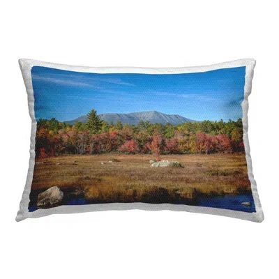Stupell Industries Rural Stream Landscape Outdoor Printed Pillow By Daniel Sproul In Blue;brown