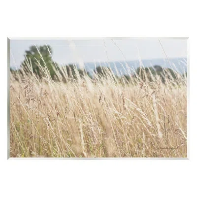 Stupell Industries Rural Wheat Field Spring Breeze Wall Plaque Art By Elizabeth Urquhart In Beige