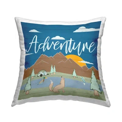 Stupell Industries Rustic Adventure Landscape Decorative Printed Throw Pillow Design By Hugo Edwins In Blue