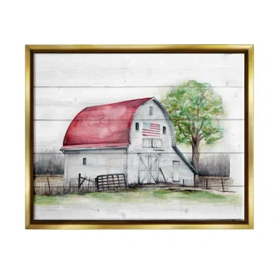 Stupell Industries Rustic Americana Barn Floater Frame By Studio 731 Rep. Levison Designs In Metallic Gold Floater Frame