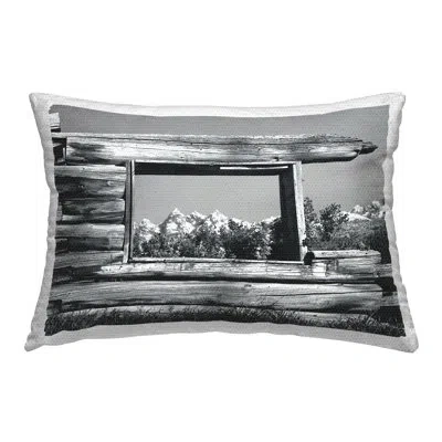 Stupell Industries Rustic Country Window Outdoor Printed Pillow By Steve Toole In Black;white